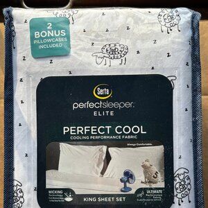 6-pc Serta PerfectSleeper Sleeping Sheep King Size Sheet Set (extra pillowcases)